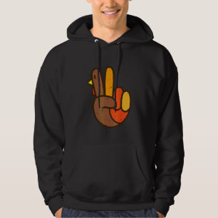 Sudadera Pavo de Mano de Signo de Paz Cool Día de Acción de