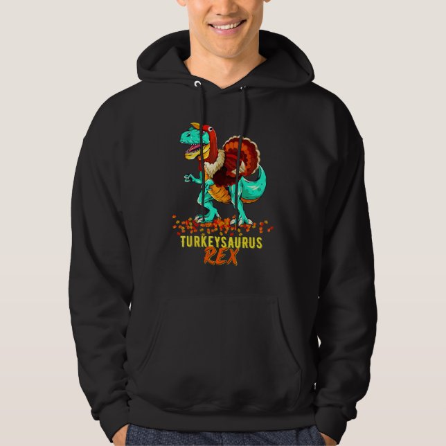 Sudadera Pavo más genial Trex Dinosaurio Feliz Día de Acció (Anverso)