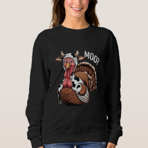 Sudadera Pavo Moo Divertido Día de Acción de Gracias 