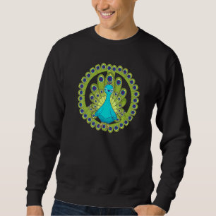 Sudadera Pavo real de signo de paz Animales Aves lindas Grá