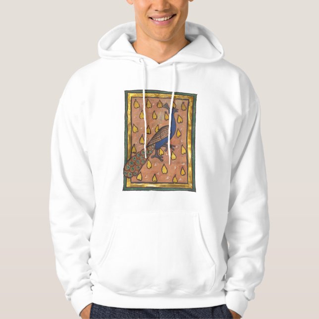 Sudadera Pavo real del bestiario medieval c. 1270 (Anverso)