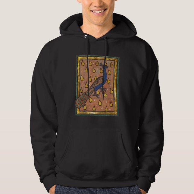 Sudadera Pavo real del bestiario medieval c. 1270 (Anverso)