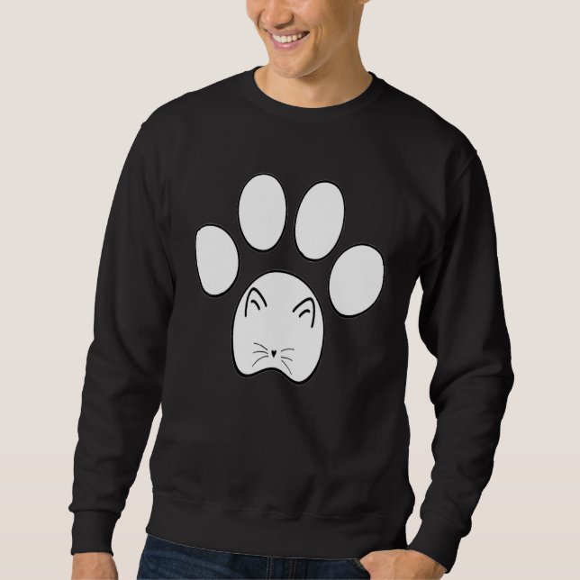 Sudadera Paw Cat Face Cat Paw  Meow Cat Cute Cat (Anverso)