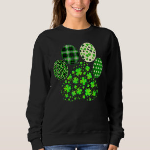 Sudadera Paw de perro curado irlandés en St Patrick's Day L