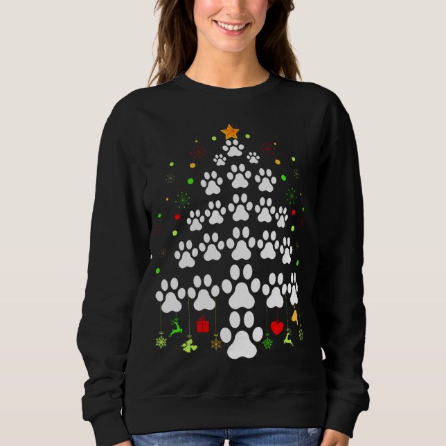 Sudadera Paw Imprimir las luces de árbol de navidad que coi (Anverso)