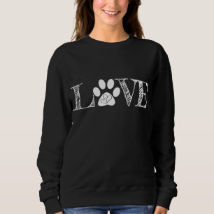 Sudadera Paw Print Pawprint Heart Animal Lover Love Dog Mas