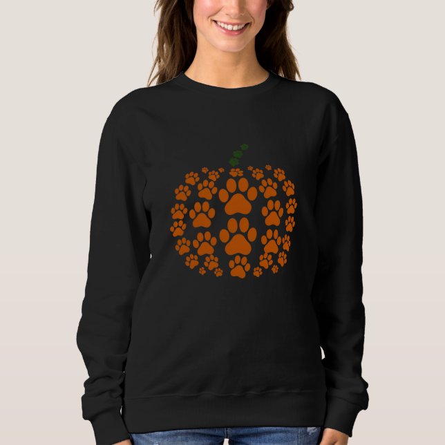 Sudadera Paw Pumpkin Paw Imprimir Perro Acción de Gracias (Anverso)
