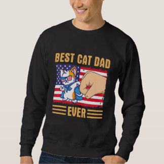 Sudadera Paw Touching Hand US Flag America Best Cat Dad Eve