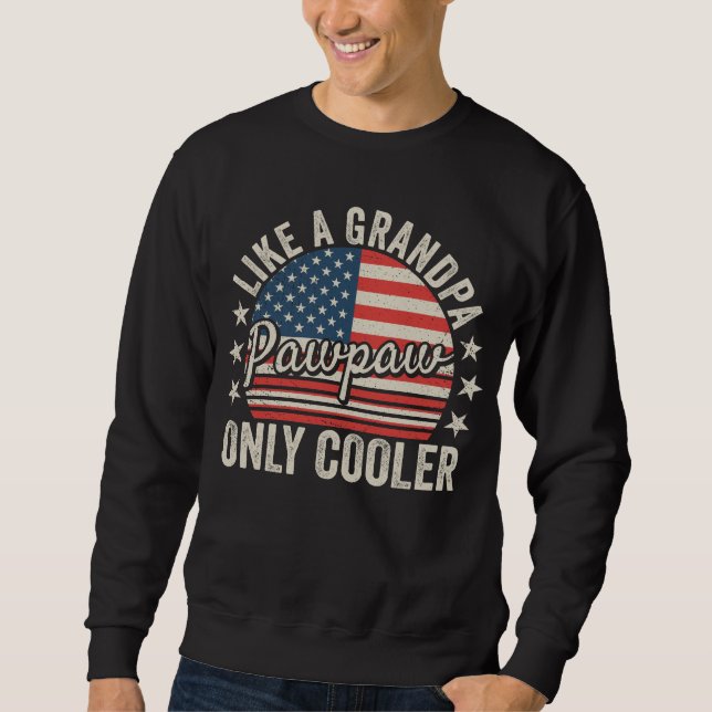 Sudadera Pawpaw Like a Grandpa Only Cooler USA Flag Men (Anverso)