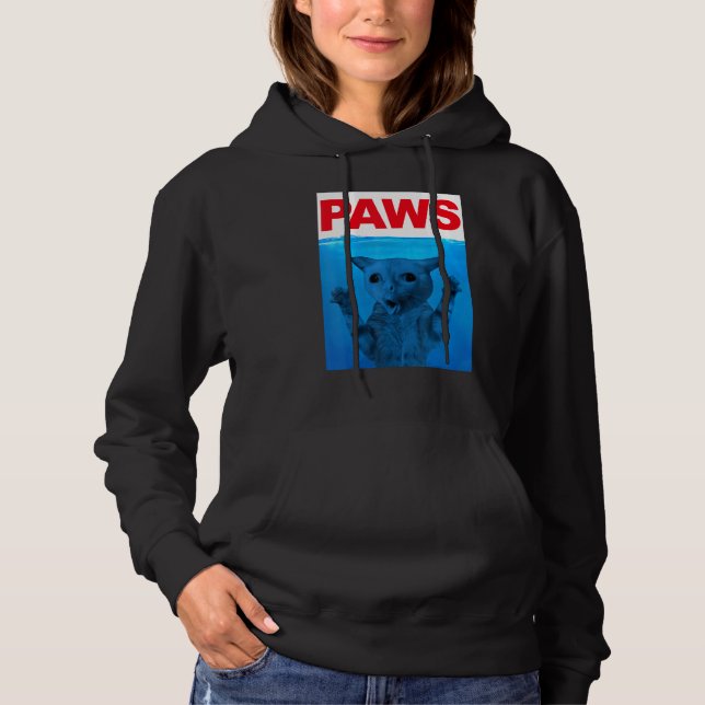 Sudadera Paws Cat Meme Humor Kitty  Cats Dads Mom (Anverso)