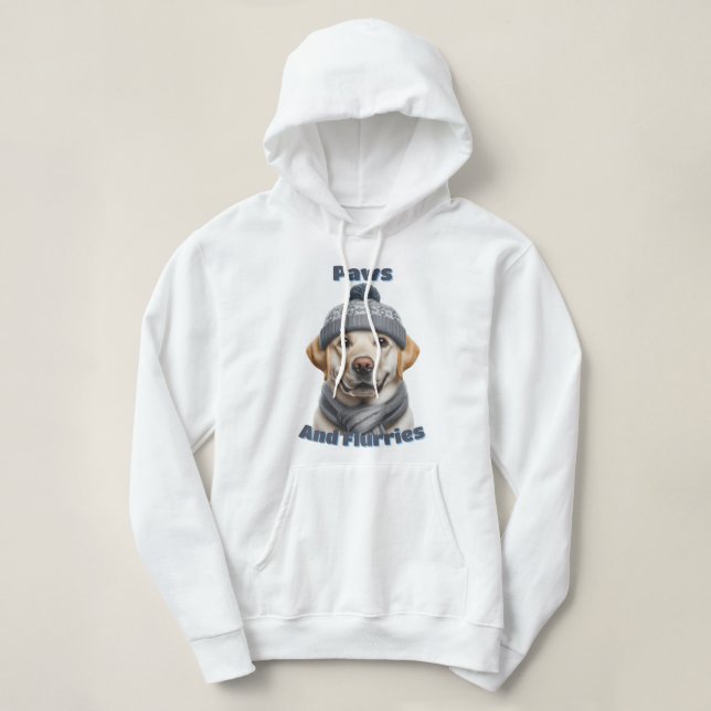 Sudadera Paws & Flurries - Diseño de Perros de Invierno (Diseño del anverso)