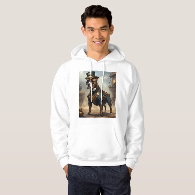 Sudadera Paws mecánicos: Steampunk Staffordshire Terrier (Anverso completo)