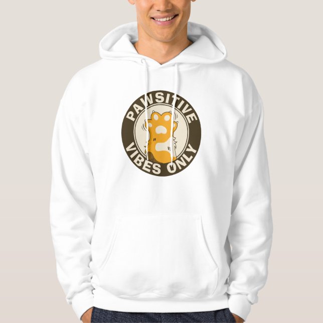 Sudadera Pawsitive vibes only Cute Cat Paw Funny Pun (Anverso)