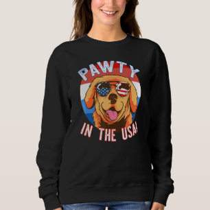 Sudadera Pawty En El Fiesta Estadounidense Golden Retriever