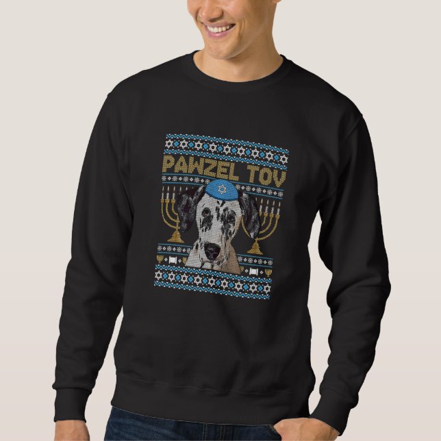 Sudadera Pawzel Tov Jewish Dalmatian Dog Funny Hanukkah Pre (Anverso)
