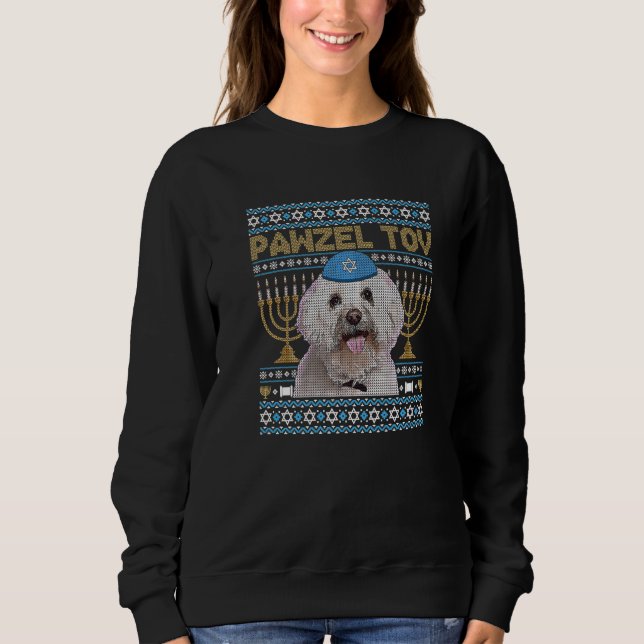 Sudadera Pawzel Tov Judío Weimaraner Perro Funny Hanukkah P (Anverso)