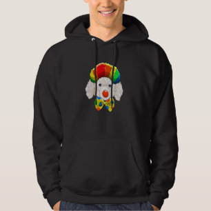 Sudadera Payaso de caniche blanco perro circo