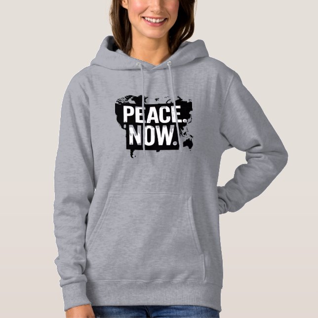 Sudadera "PAZ. AHORA". Camiseta de mapa global (Anverso)