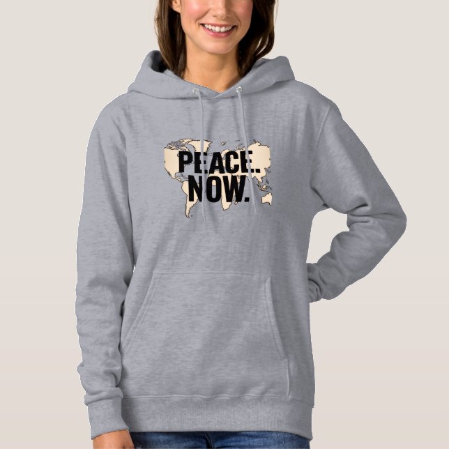 Sudadera "PAZ. AHORA". Camiseta de mapa global (Anverso)
