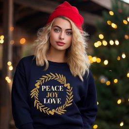 Sudadera Paz, alegría, amor Navidades de oro son modernos