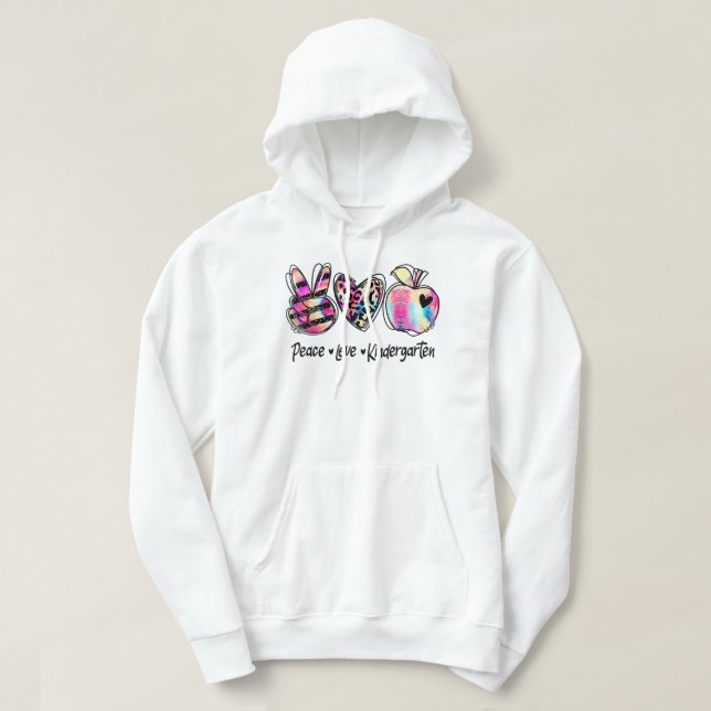 Sudadera Paz Amar A Los Chicas De Jardín De Niños De Regres (Diseño del anverso)