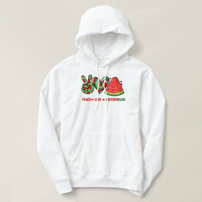 Sudadera Paz Amar la sandía la paz amor la sandía día yo (Diseño del anverso)