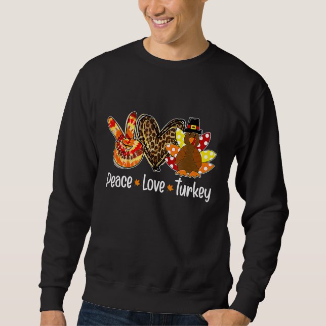 Sudadera Paz Amar Turquía Calabaza Gobble Turquía Thanksgiv (Anverso)