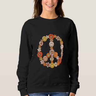 Sudadera Paz Amor 60's 70's Disfraz Hippie Flores Coloridas