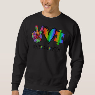 Sudadera Paz Amor Autismo Conciencia Para Hombres Mujeres N