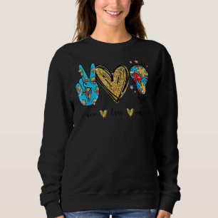 Sudadera Paz Amor Autismo Guay Conciencia Asd Hombres Hippi