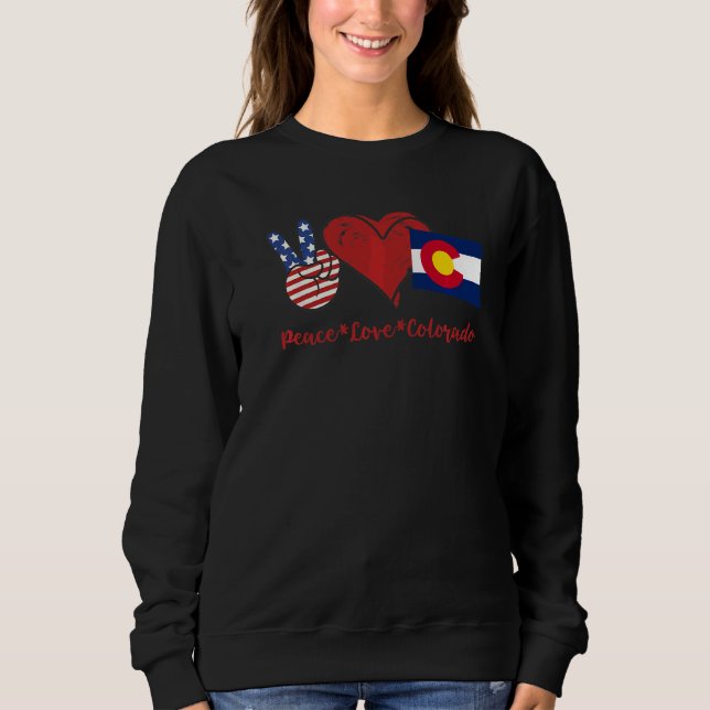 Sudadera Paz Amor Colorado (Anverso)