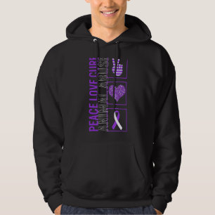Sudadera Paz Amor Cure Abuso Animal Conciencia Cinta Warr