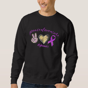 Sudadera Paz Amor Cure Alzheimers Conciencia Cinta púrpura