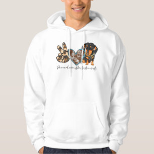 Sudadera Paz Amor Dachshund Perro Mamá Dachshund Amantes Wi