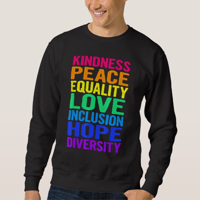 Sudadera Paz Amor Diversidad Inclusión Igualdad Derechos Hu (Anverso)