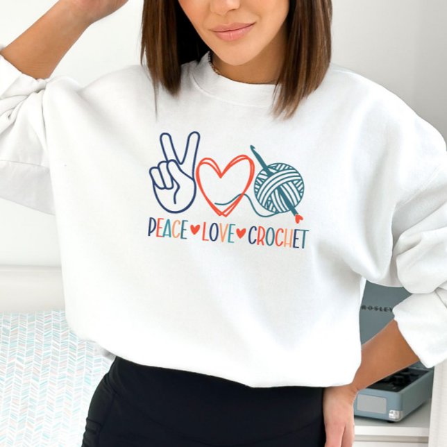 Sudadera Paz, amor, dulzura crochet (Subido por el creador)