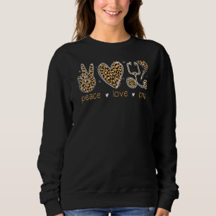 Sudadera Paz Amor Enfermera Enfermera Vida Leopardo Impresi