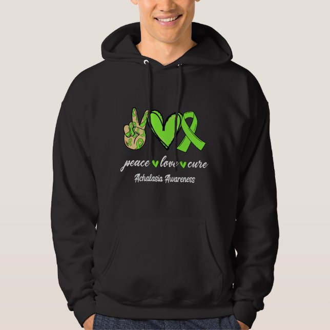 Sudadera Paz Amor Esperanza Cinta Verde Claro Conciencia so (Anverso)