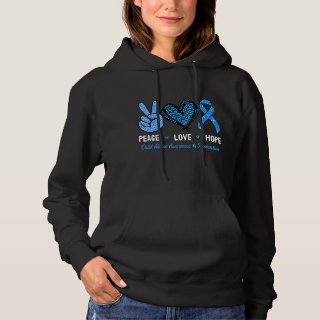 Sudadera Paz Amor Esperanza Maltrato Infantil Conciencia Ci (Anverso)