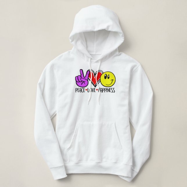 Sudadera Paz Amor Felicidad Positividad (Diseño del anverso)