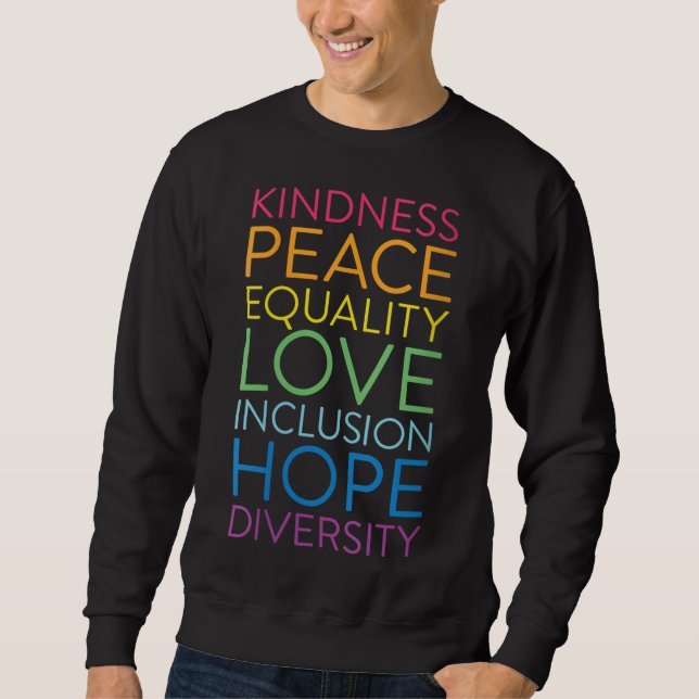 Sudadera Paz Amor Inclusión Igualdad Diversidad Derechos Hu (Anverso)