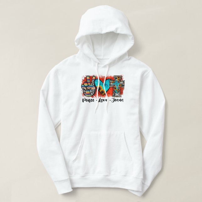 Sudadera Paz Amor Jesús Gracioso Cristiano, Amor Como Jesús (Diseño del anverso)