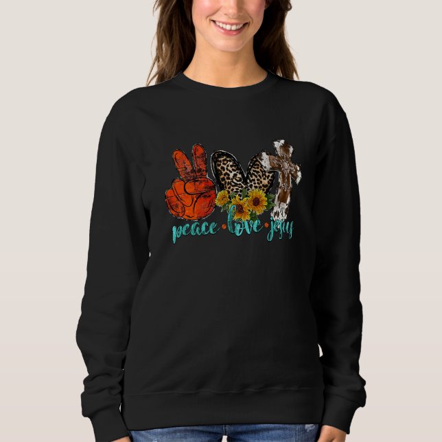 Sudadera Paz Amor Jesús Leopardo Piel de vaca Occidental Gi (Anverso)