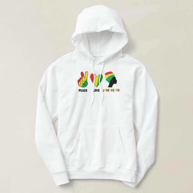 Sudadera Paz Amor Junetdecimo Orgullo Chica Negro Reina Neg (Diseño del anverso)