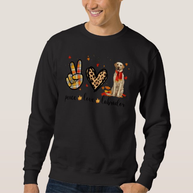 Sudadera Paz Amor Labrador Bufanda Leopardo Otoño Otoño Que (Anverso)