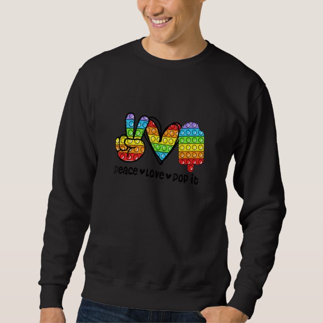 Sudadera Paz Amor Pop It Arcoíris Empuja Fidget Helado Po (Anverso)