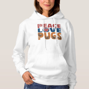 Sudadera Paz Amor Pug Perro Amante Para Mujeres Hombres, Pe