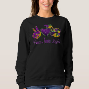 Sudadera Paz Amor Rey Pastel de Fiesta Mardi Gras