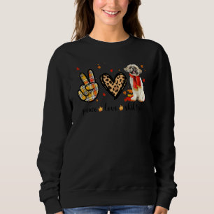 Sudadera Paz Amor Shih Tzu Bufanda Leopardo Otoño Than