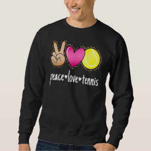 Sudadera Paz Amor Tennis Leopardo Impresión Chicas Tenis